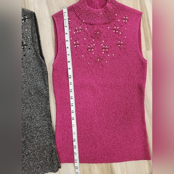 Tanjay sleeveless metallic sequin top bundle size small - Picture 6 of 10